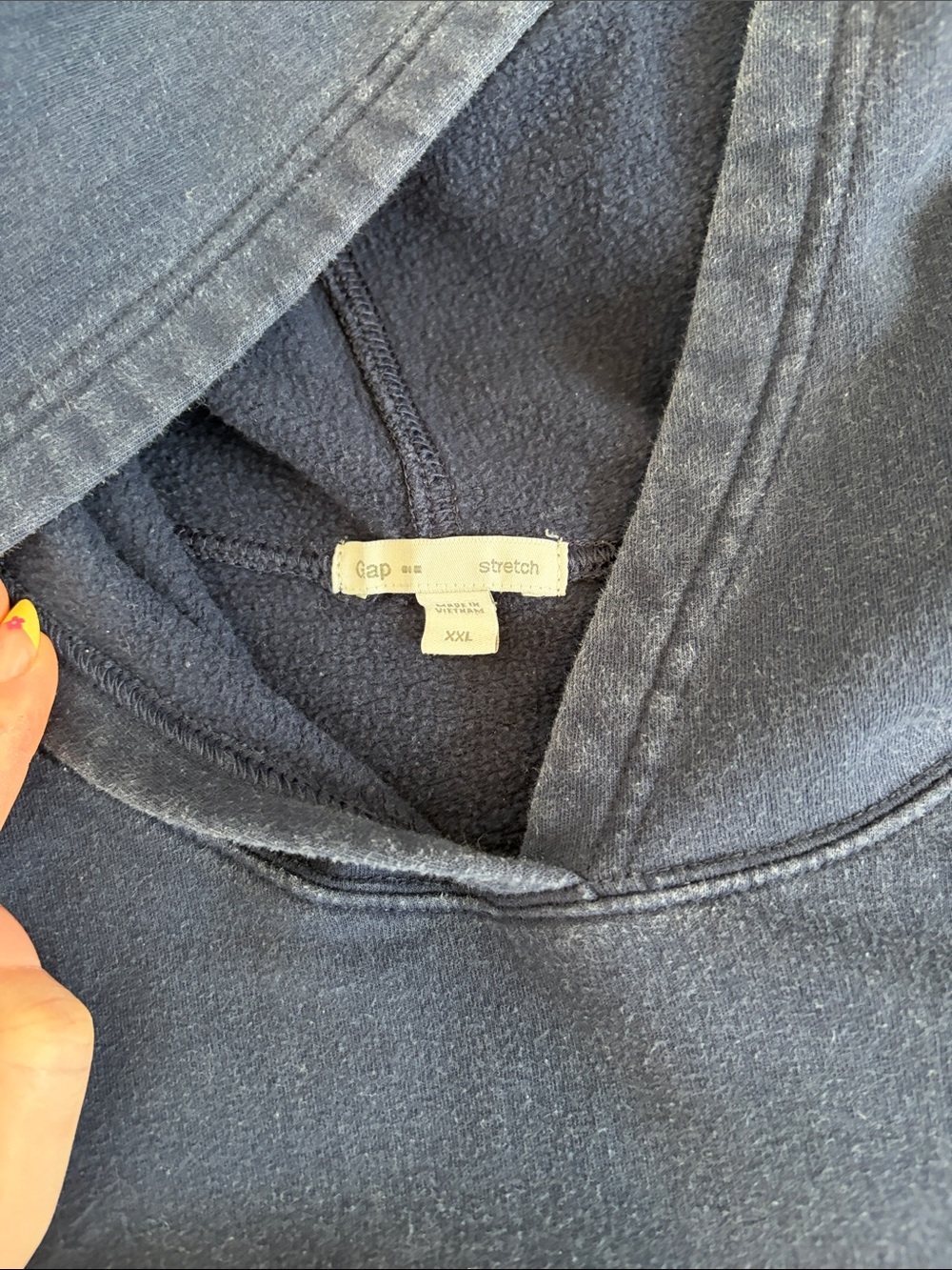 GAP Navy Hoodie with Lime Green Logo - Picture 2 of 3